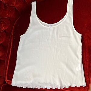 Talula Cream Scalloped Tank Top